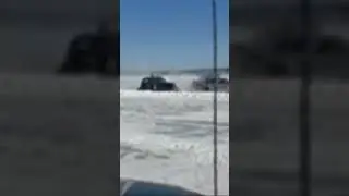 Ice races! Got to drive right out on the lake and watch these crazy Wisconsin boys rip it up! 👏