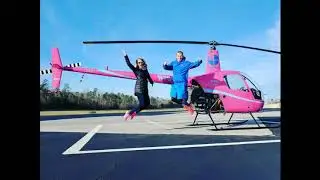 PINK helicopter flying across America! 💗🚁👍🌎
