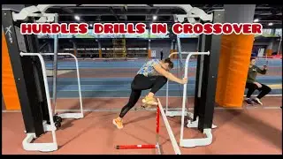 Hurdles drills in crossover . Бар'єрні вправи в кроссовері. Барьерные упражнения в кроссовере .
