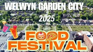 Drone Footage | Welwyn Garden City Food Festival 2025 | Aerial View of Town Centre, Hertfordshire 🚁🍴