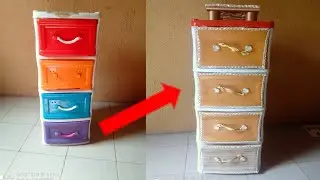 DIY NIGHTSTAND TRANSFORMATION FROM PLASTIC CART! HOME IMPROVEMENT DIY/ HOME DECORATION IDEAS