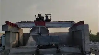 14 Blade Cutter Machine | Multi Blade Granite Block Cutting | Running Successfully #granite