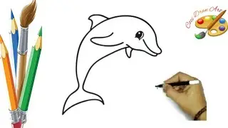 How to draw Dolphin..Easy drawing cute Dolphin step by step