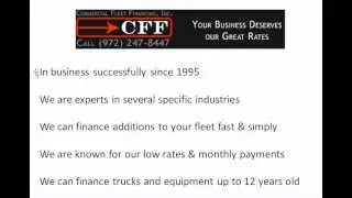 Welcome To Commercial Fleet Financing - Watch Now To Learn How We Can Help You.