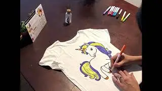 Coloring unicorn shirt for girls / Arts and crafts for kids / Gift for creative kids