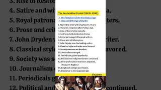 Restoration Period in English Literature Explained in 30 Seconds | Age of Dryden #shorts #history