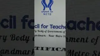 NCTE Otprms certificate Approved