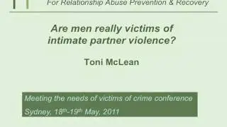 Meeting the needs of male victims of domestic and family violence - Part 2 of 7