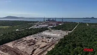 Obra portuária em andamento - MSE Engenharia