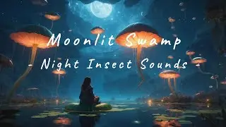 Moonlit Swamp Scene &ndash; Night Insect Sounds, No Music