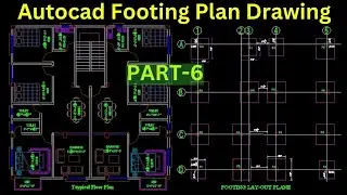 AutoCAD Footing Plan Drawing | AutoCAD Live Project Drawing Part 06 | AutoCAD Bangla Tutorial