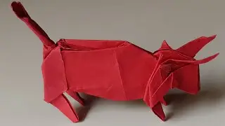 ORIGAMI BULL # origami animal# origami tutorial# paper craft and art # paper folding
