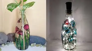 Bottle DIY Idea 💡 #homedecor #craft #diy #glasspaint #lamp #youtube 