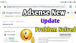 google adsense tax information || adsense new update 2021