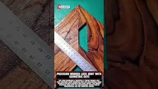 Precision Wooden Lock Joint with Geometric Cuts #Woodworking #Joinery #FineWoodworking #WoodDesign