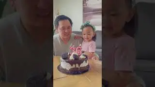 Cute toddler surprises dad on his birthday #shorts