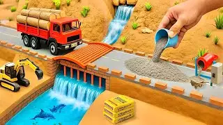 DIY Tractor Trolley Loading | Mini Truck Bridge Construction | Creative Road Building Project