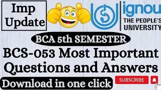BCS-053 | Important Questions with Answer | Web Programming | BCA | IGNOU.