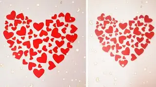 Heart Wall Sticker idea - 3D Room decor - Paper Heart Wall Art - Heart Wall decoration