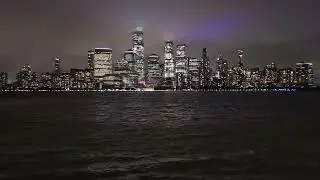 Manhattan skyline, Hudson river, night cruise