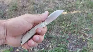 FOX Knives Livri Slipjoint Folding Knife, M390 Blade, Micarta Handles, Leather Pouch FX-273 MI