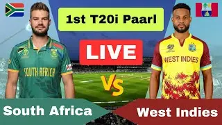 LIVE : South Africa vs West Indies 1st T20i Paarl | Live Scoreboard and Commentary