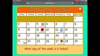 Starfall Daily Calendar - November 29, 2025