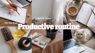 Productive day in my life 🌱✨ morning to night routine, new year reset, healthy habits, cleaning.