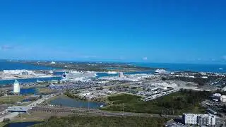 Where the Banana River meets the Atlantic Ocean.  4k Drone Video. 
