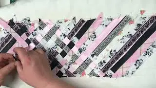 Fabric Weaving with vintage and repurposed fabric and lace