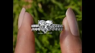 Heart Shaped Lab Diamond Bridal Ring Set
