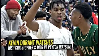 Kevin Durant Watches Josh Christopher & Dior BATTLE 5 Star Peyton Watson!! EPIC OT THRILLER!