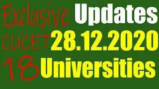 CUCET Updates 28th December 2020 | CU Tamil Nadu | CU Rajasthan | CUSB