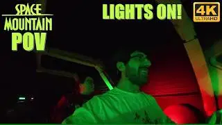 Space Mountain Reverse POV (2025, 4K 60FPS), Magic Kingdom | Christmas Overlay with Lights On!
