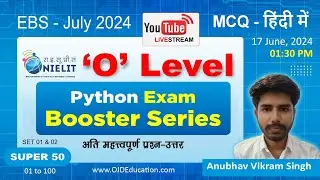 #NIELIT #OLevel #Python SET 01 and 02 | Super 50 Question | #Exam Series #Youtube | #youtube Live