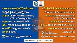 CLRI Job Recruitment 2026, CSIR-CLRI Recruitment 2026: MTS, Steno, & Secretariat Assistant Vacanc...