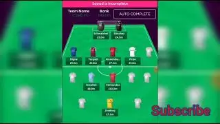 Creating my FPL team