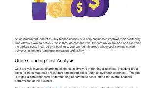 Improving Profitability through Cost Analysis | Alan Boal Accounting