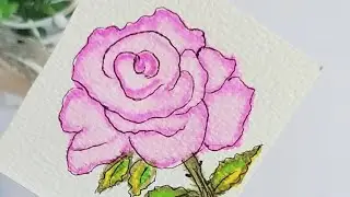 BRUSH PEN ART | ROSE | EASY ART