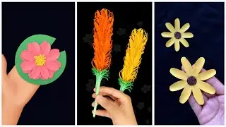 Как сделать бумажные цветы 🌸 | Топ-3 простых способа сделать цветы из бумаги | Изготовление цвето...