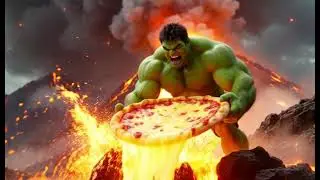 Hulk eating lava pizza 🍕😋