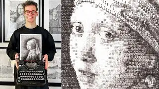 Watch me Draw Girl with a Pearl Earring using ONLY a Typewriter