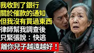 我收到了銀行關於催款的通知，但我從未買過東西，律師幫我調查後，只緊張說：快逃，離你兒子越遠越好！#養老#不孝子#人間家務#退休金