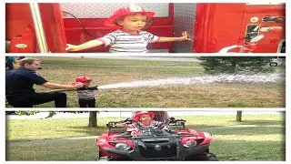 River Visits the Fire Department and Fire Station Tour ~Fire Truck Videos For Kids