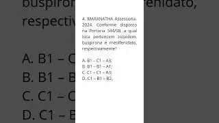 Portaria 344-1998 - Quest&otilde;es de Concurso. Quest&atilde;o 4.