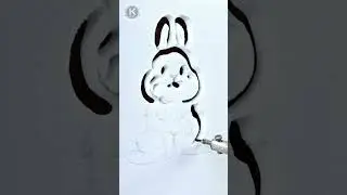 Cute rabbit art on foam. #art #foam #drawing #artfoamies #oddlysatisfying #satisfying #foamcrafts