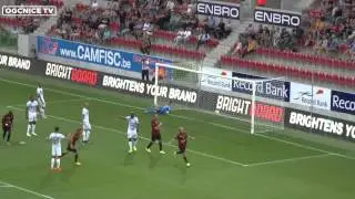 Zulte Waregem 2 - 1 Nice : le but de Val&egrave;re Germain