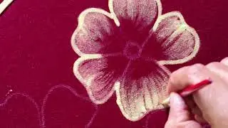 Simple Suit par beautiful flowers|| Suit Fabric Painting Step by Step#viral #viralvideo #suit 