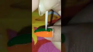 Orange Green nail #naildesign #nailart #youtubeshorts 💅💅🔥