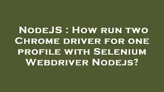 NodeJS : How run two Chrome driver for one profile with Selenium Webdriver Nodejs?
